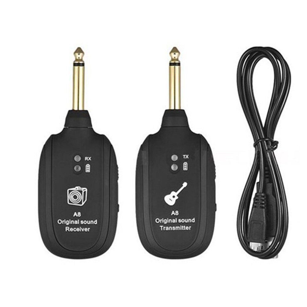 A8 4 Channels Guitar Pickup Wireless System Transmitter Receiver