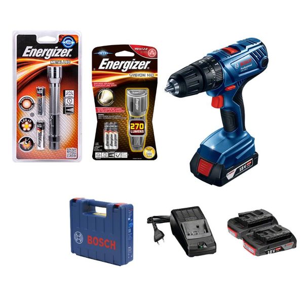 Bosch - GSB 180-LI Cordless 18V Impact Drill &amp; Energizer Light