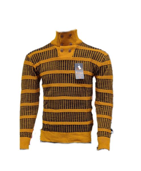 Men Yellow Acrylic Slim Jersey