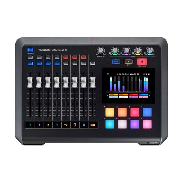 Tascam Mixcast 4 Podcast Mixer, Recorder, and USB Audio Interface