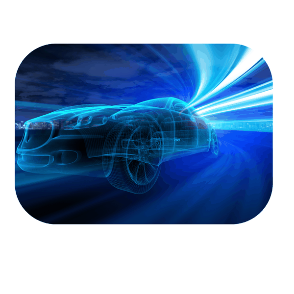 Blue Car Printed Mouse Pad