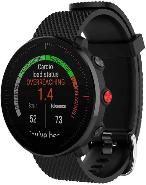 MDM Polar Vantage M Compatible Soft Silicone Watch Strap-Black