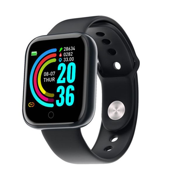 Y68 Smartwatch Heart Rate Monitor Fitness Activity Tracker Smartwatch Black