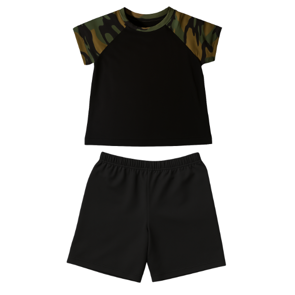 Toddler/Kids Summer Pajamas Set for Boys - Green Camo