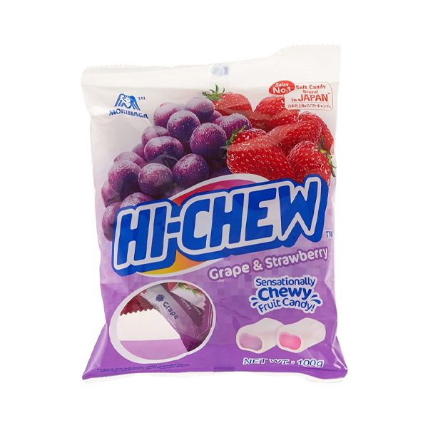 Hi-Chew Candy Bag Grape &amp; Strawberry - 3 x 100g