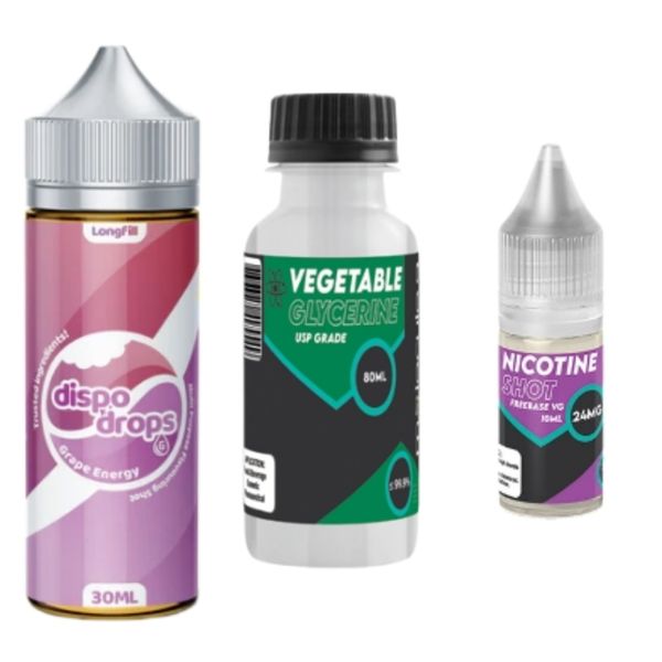 Dispo Drops Longfill Combo Pack 120ml - Grape Energy
