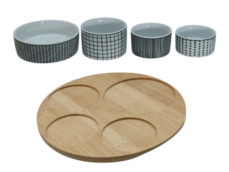 Serving Dish Set with Tray - 5 piece