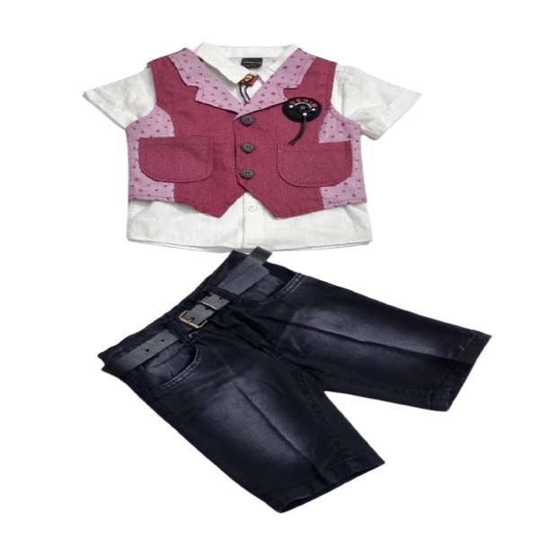 Little People Shop: Boys Denim Black Shorts - Boys classic set