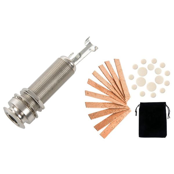 10 Pieces Guitar Pickup Endpin Output Jack Nickel Strap Lock Chrome