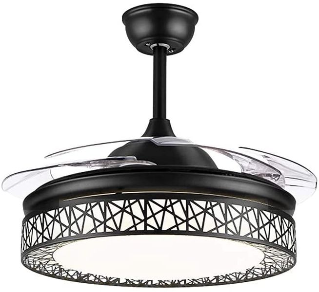 Bird Nest invisible blade modern black ceiling fan - MRUL