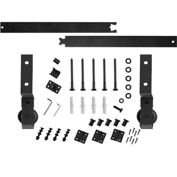 Fold Sliding Duty Bifold Track Set Auto-Lock Full Extension for Barn Doors