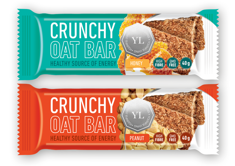 YL Crunchy Oat Bar - 40g - Honey &amp; Peanut - 12 pack
