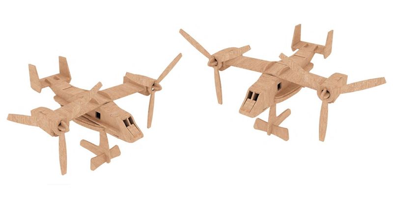 Osprey Helicopter Aircraft 3D Puzzle Wooden 3D Model Everything Laser