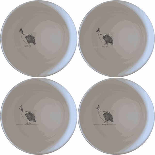 South African Helmeted Guineafowl Bowl Set of 4