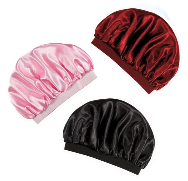 3-Piece Children's Cap With A Satin Silk Headgear For Sleeping