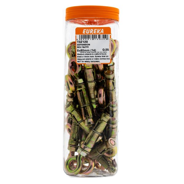 EUREKA Expansion Bolt &amp; Eye 8 x 60mm(14) Q:25 T3Z120
