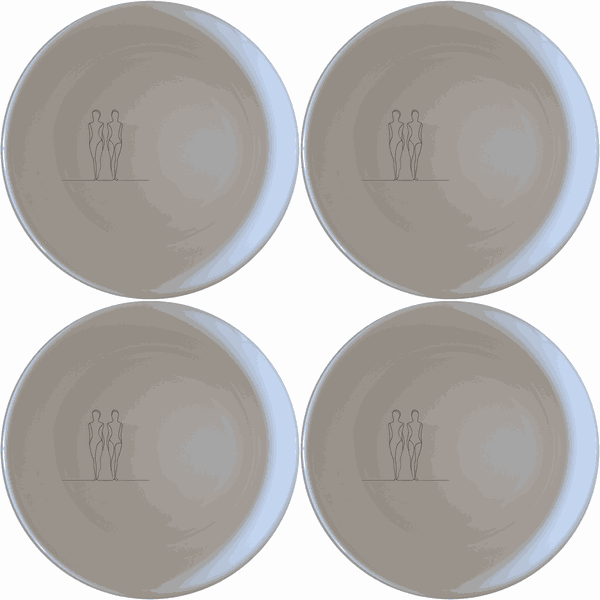 Elongated Human Figures Bowl Set of 4 - Range 3
