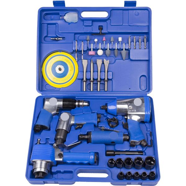 Air Compressor 42 Piece Semi - Industrial Air Tool Kit Pnuematic Tool Kit