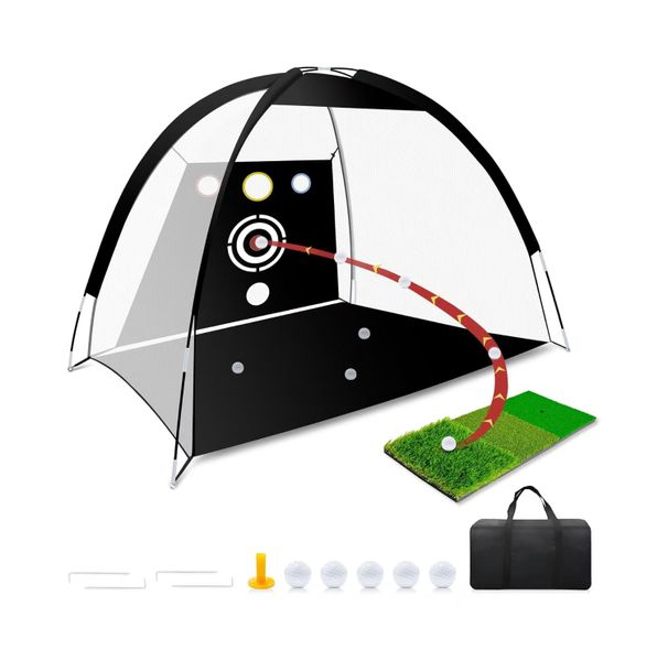 Golf Practice Net Golf Hitting Training Aids Nets with Target and Bag 3x2M