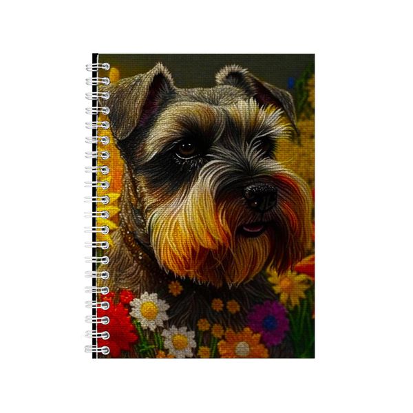 Embroidered MINIATURE SCHNAUZER Notebook Animal Gift Idea A4 Notepad Pad 101