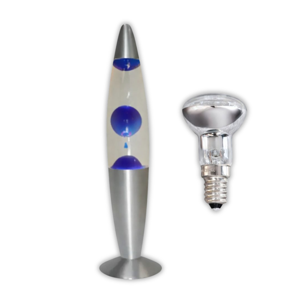 Brightstar TL108 Blue &amp; Clear Table/Lava Lamp With Spare 20W Lava Lamp Bulb