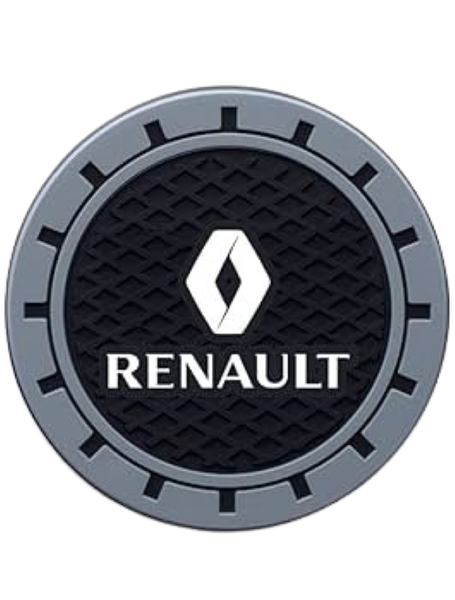 Renault Silicone Non Slip Coasters - Black &amp; Grey (2 Piece)