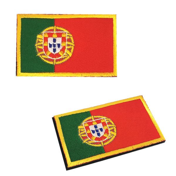 Portugal National Flag Loop and Hook Patch Armband -Pack Of 2- Embroidered- 8x5cm