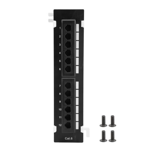 12 Port Cat6 Patch Panel Rj45 Networking Wall Mount Rack