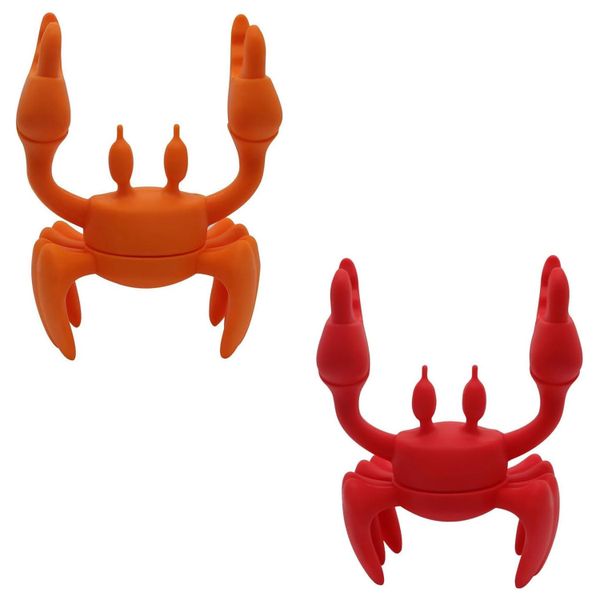 2 x Red Crab Silicone Spoon Rest - Heat-Resistant Utensil Holder