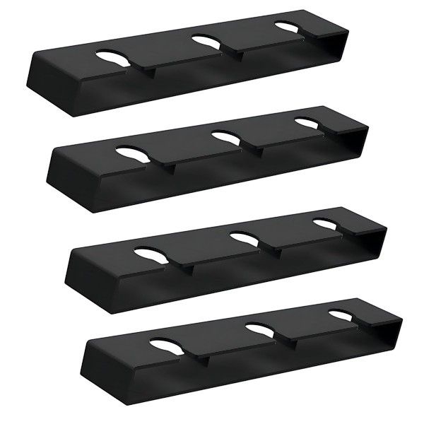 4-Piece Hanging Wine Glass Holder Rack Set - Black