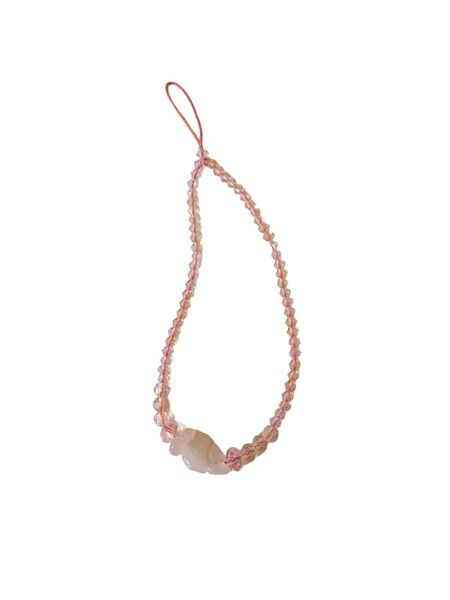 Rose Quartz Crystals Cellphone Lanyard Charm