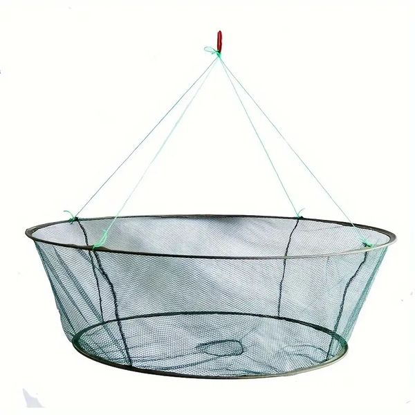 Camping With 6m Rope Foldable Nylon Shrimp And Crab Round Fishing Net
