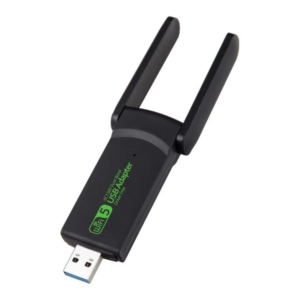 Dual-Band AC1300Mbps WiFi USB Adapter Bluetooth Android TV &amp; Laptop
