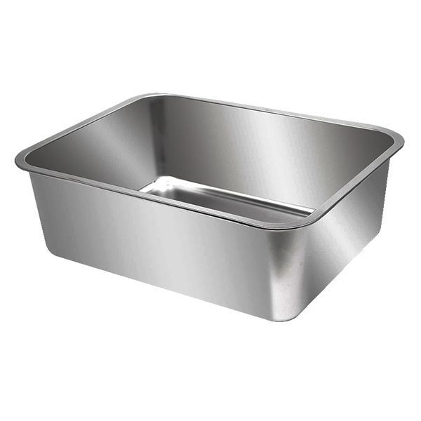 zaSleek Medium Stainless Steel (49 x 39.5 x 15cm) Cat Litter Tray/ Box