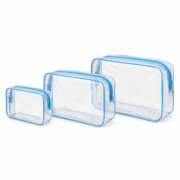 3 Pack - Cosmetic Bag - Blue