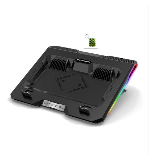 Ice Cooler Dual Turbo Fan RGB Laptop Cooling Pad + Key Holder