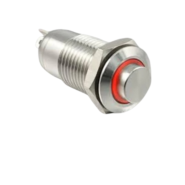 AVP12R-L1SCR1V8 12mm Vandal-Proof Latching Switch Red LED 2A 36VDC IP65