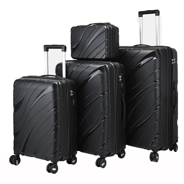 4 Piece Hard Shell Luggage Set Lightweight Spinner Wheels TSA Lock Set