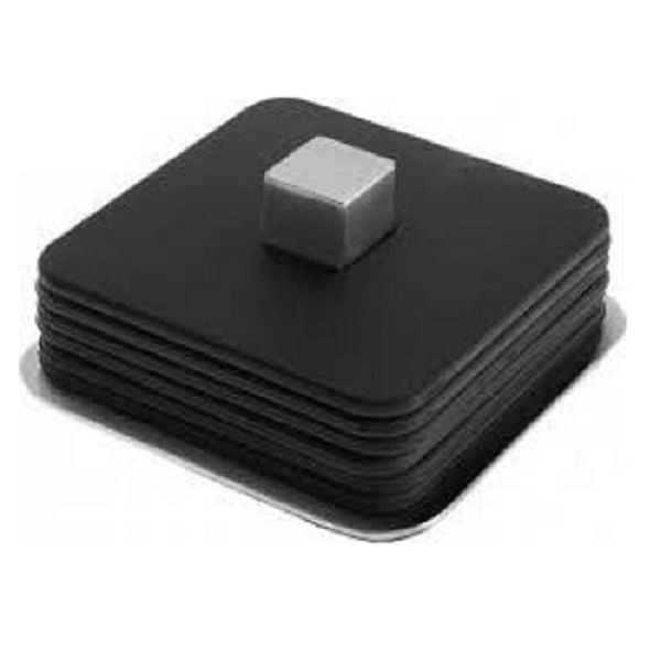 Blomus Coaster Set Square with Holder - Black Silicone TRAYAN - 6 Pieces