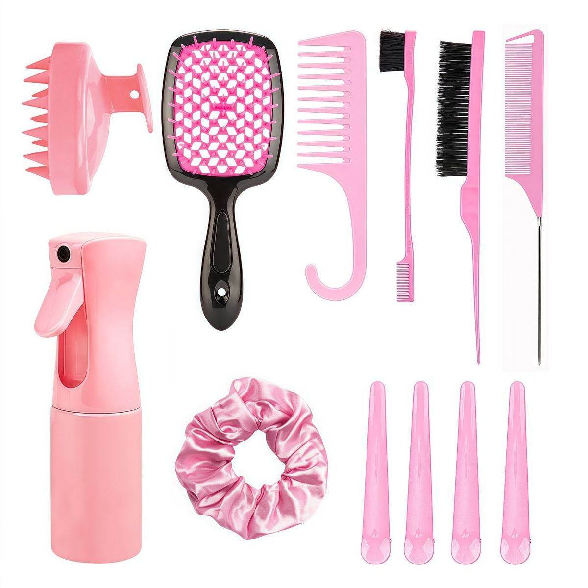 12 piece Hair Brush Set with Hair Spray Bottle Hair Styling Tools for Women