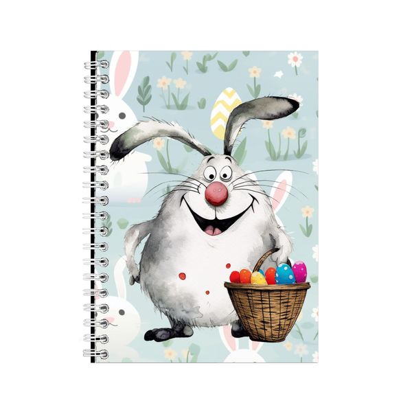Fat A5 Notebook Spiral and Lined Trendy Easter Graphic Notepad Present 085