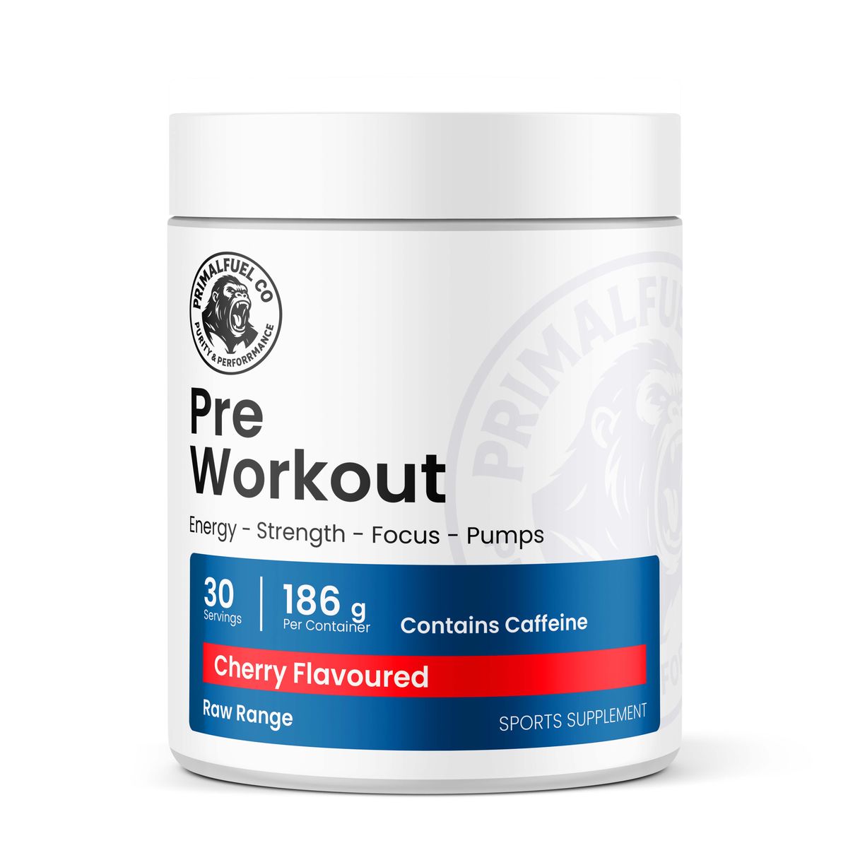 PrimalFuel Co Pre-Workout - Cherry Flavour - 186g (30 Servings)