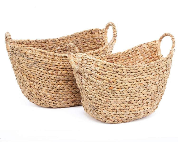 George &amp; Mason - Caryn Curved Top Water Hyacinth Basket - Set of 2