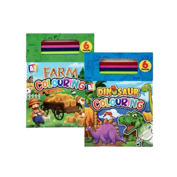 Book colouring pad boys w/pencils asstd-2 Pack