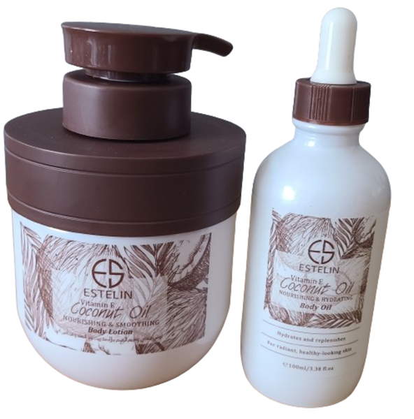 Estelin Vitamin E Coconut Oil Body Oil &amp; Body Lotion Set
