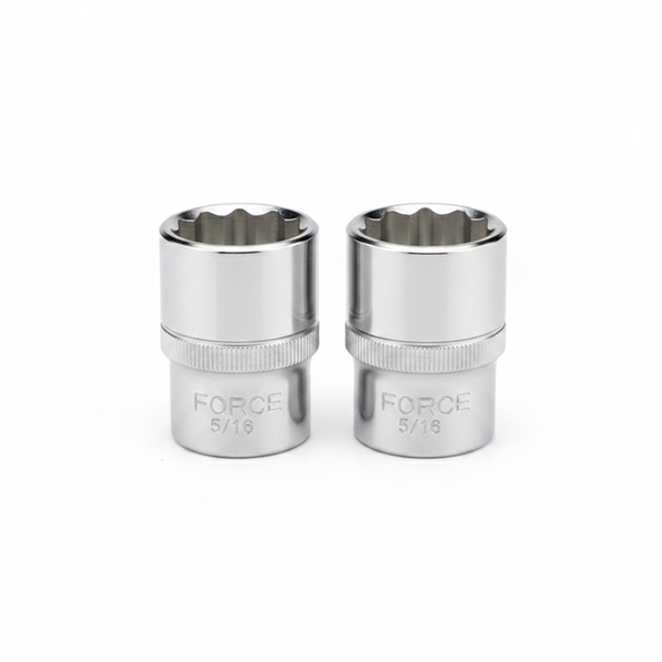 Force 5/16 Inch Bi-hexagonal Socket for 1/2 Inch Drive Tools - 2 Pack