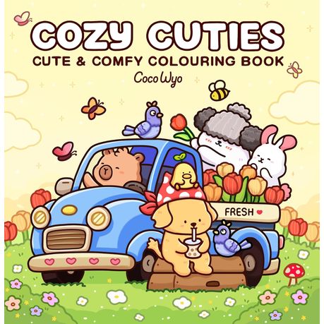 Cozy Cuties: Cute & Comfy Colouring Book Image