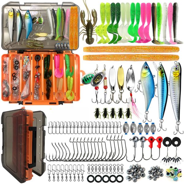 138Pcs Fishing Lure Set With Hook &amp; Tackle Box