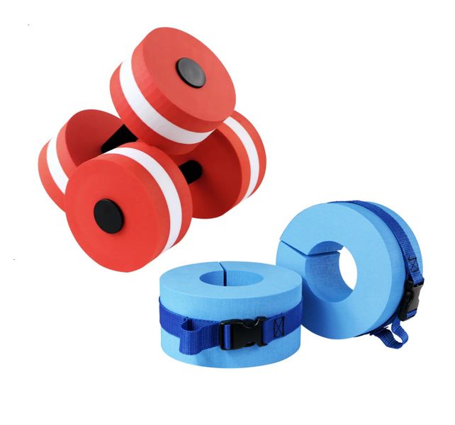 Swimming Dumbbells and Aquatic Foot Cuffs