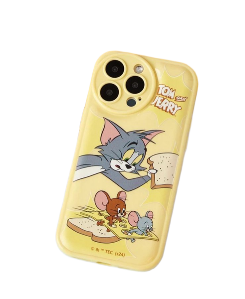Yellow Strong Tom &amp; Jerry Designed Phone Cover Compatible with iPhone 14Pro
